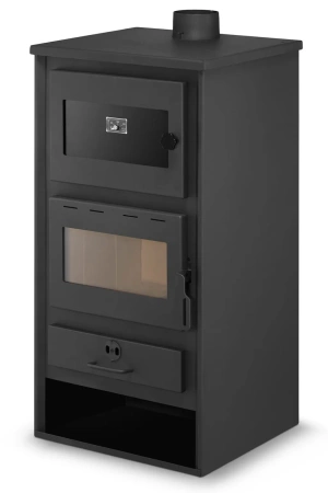 Piec piecyk kominek koza stalowy 10,6kW z piekarnikiem piekarnik na drewno (kolor: antracytowy) - spełnia anty-smogowy EkoProjekt 99683061