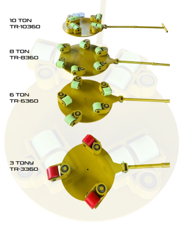 Rolki transportowe do maszyn TRETOS Delta rotacyjne 360°, 3 T (TR-3360) + podnośnik pazurowy TRETOS Recon 10 T (TR-10050) za 1 zł