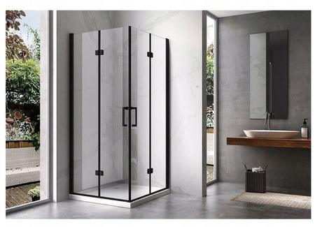 Kabina prysznicowa 80x80  black składana 6mm 23178210