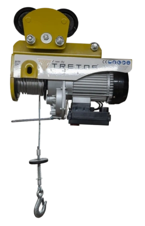 Suwnica bramowa z zestawem rozszerzenia (udźwig: 1000 kg, szerokość: 2300 + 200 mm, wysokość: 2500 - 3600 mm) + wciągarka linowa z wózkiem elektrycznym TRETOS Force 20m (udźwig: 500/990 kg, wysokość podnoszenia: 20m / 10m) 02883279