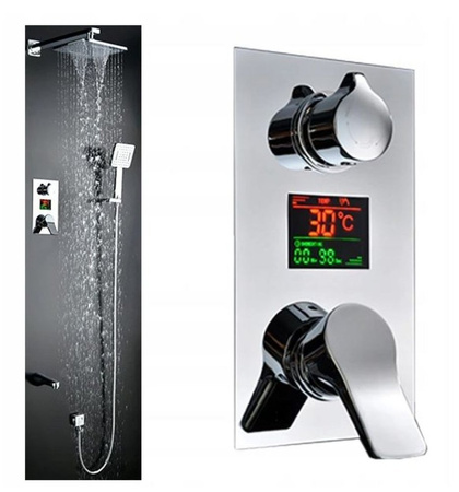 Bateria prysznicowa czarna deszczownica lcd 23178272