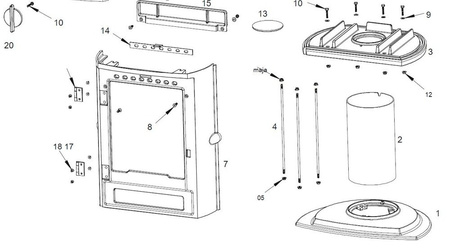 Piec wolnostojący 8kW Mesnil (górna średnica wylotu spalin: 150mm, kolor: antracyt) - spełnia anty-smogowy EkoProjekt 86854939