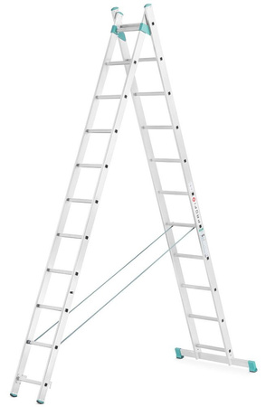 Drabina aluminiowa Aloss 2x11 na schody (wysokość robocza: 6,50m) 99674731