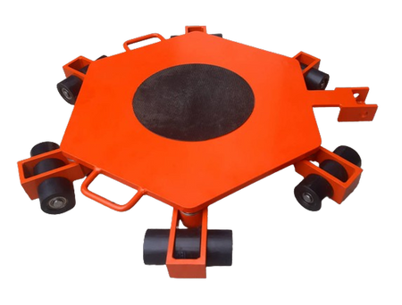 Wózek rotacyjny bez płyty obrotowej do transportu maszyn, urządzeń i sprzętu (rolki: 18x poliamidowe toczone, nośność: 6 ton) 50279755