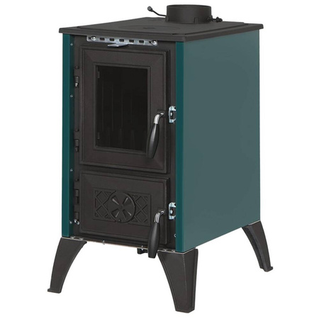 Piec kominek kuchnia żeliwny koza z fajerką płytą grzewczą 9-10kW (kolor: bordowy, średnica wylotu spalin: 130mm) - spełnia anty-smogowy EkoProjekt 99682733