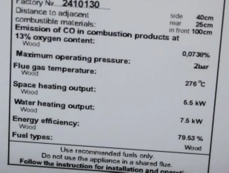 Piec piecyk kominek na drewno 13kW z płaszczem wodnym (kolor: kość słoniowa) - spełnia anty-smogowy EkoProjekt 48282273