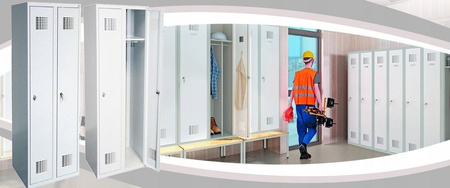 Szafka sojalna ubraniowa bhp przegroda podział, kolor: RAL7035 (jasnoszary) (wymiary: 1800x400x500 mm) 09276040