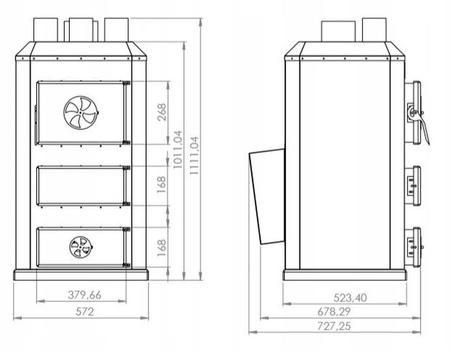 Piec nadmuchowy 20kW, blacha kotłowa 6 i 10mm (paliwo: drewno, miał węglowy, węgiel brunatny, węgiel kamienny, pellet) 95464406