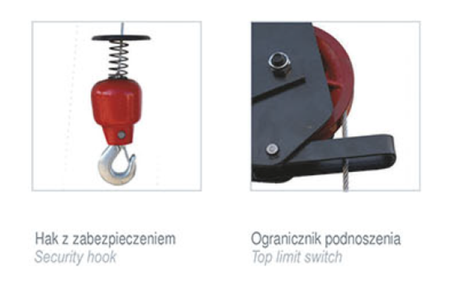 Wciągarka elektryczna linowa budowlana 300kg/30m + sterowanie ręczne 1,5m (udźwig: 300kg) 08179950