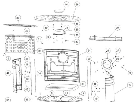 Piec wolnostojący 12kW Mandor (kolor: antracyt) - spełnia anty-smogowy EkoProjekt 86829206