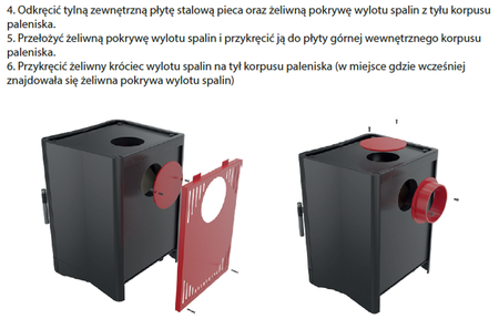 Piec wolnostojący koza 7kW K5 z wylotem spalin fi 130 - spełnia anty-smogowy EkoProjekt 30046811