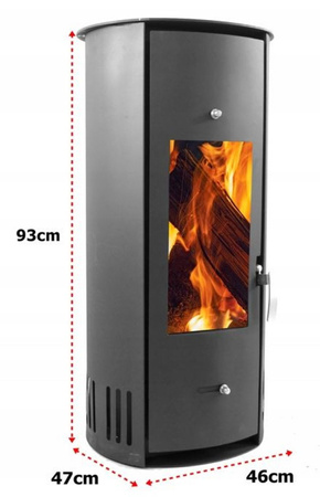 Piec wolnostojący stalowy 6-10kW na drewno (średnica wylotu spalin: 120mm) - spełnia anty-smogowy EkoProjekt 65882974