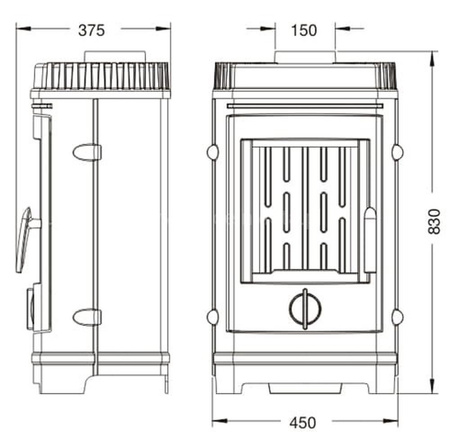 Piec wolnostojący 8kW Chatel (kolor: emalia antracyt) - spełnia anty-smogowy EkoProjekt 86876405