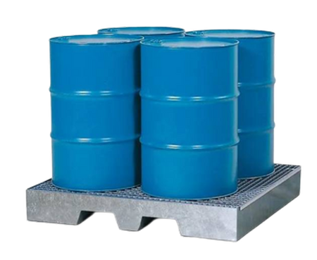 Wanna wychwytowa 4P2-LP stalowa, cynkowana, z kieszeniami na widły i kratą, na 4 beczki po 200 l 72279379