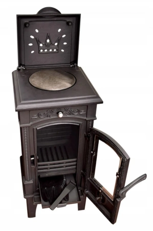 Piec koza żeliwny kominek kominkowy na nózkach, płyta do gotowania 6,6kW - spełnia anty-smogowy EkoProjekt 04482048