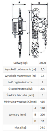 IMPROWEGLE Wyciągarka łańcuchowa (udźwig: 3000 kg, wysokość podnoszenia: 6 m) 33917049