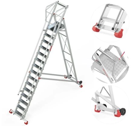 Drabina magazynowa jezdna podest FARAONE (wysokość robocza: 6,12m) 99675059
