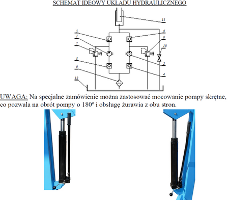 Żuraw hydrauliczny ręczny z przeciwwagą (udźwig do 1000 kg) 58714830