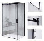 Kabina prysznicowa 110x80 szkło 8mm czarna 23178212
