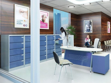 Szafa szafka kartotekowa kartoteka A4 teczka, kolor: RAL7035 (jasnoszary) (wymiary: 1285x415x630 mm) 09276031