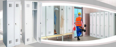 Szafa szafka metalowa ubraniowa socjalna, kolor: RAL7035 (jasnoszary) (wymiary: 1800x600x500 mm) 09276450