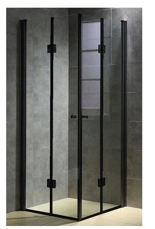 Kabina prysznicowa 80x80 szkło 6mm kwadrat czarna 23178187