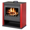 Piec piecyk kominek na drewno 13kW z płaszczem wodnym (kolor: czerwony) - spełnia anty-smogowy EkoProjekt 48283341