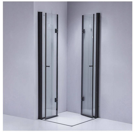 Kabina prysznicowa 80x80 szkło 6mm kwadrat czarna 23178187