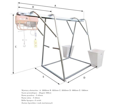 Bramownica do wciągarki budowlanej (udźwig: 500 kg) 47681829