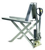 Wózek platformowy nożycowy nierdzewny GermanTech, koła kierownicy i wideł: Nylon i Nylon (udźwig: 1000 kg, długość wideł: 1150 mm) 99724800