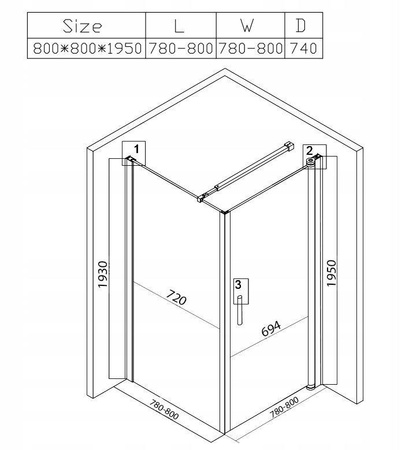 Kabina prysznicowa 90x90 szkło 6mm kwadrat uchylna 23178193