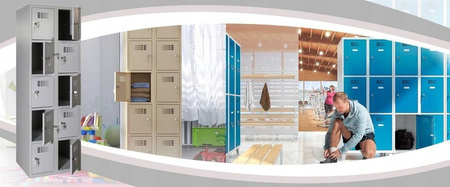 Szafka 10 skrytkowa zgrzewana, kolor: RAL7035 (jasnoszary) (wymiary: 1800x600x500 mm) 09276463