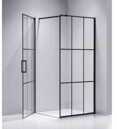 Kabina prysznicowa 80x80 szkło 6mm kwadrat czarna 23178255