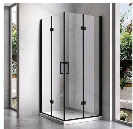 Kabina prysznicowa 80x80  black składana 6mm 23178210