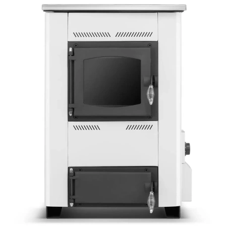 Piec kominek koza kuchenka kuchnia węglowa westfalka piecokuchnia kocioł CO z płaszczem wodnym 15-17kW (kolor: biały, średnica wylotu spalin: 128 mm) - spełnia anty-smogowy EkoProjekt 99682653