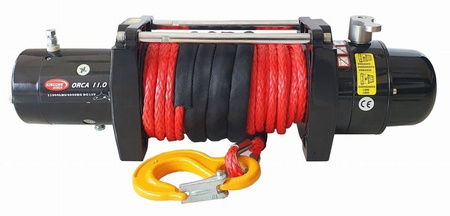 Wyciągarka KingOne ORCA 11.0 [4990kg] z liną syntetyczną 12V (lina: 10mm 28m czerwona 10400kg +hak) 81877872