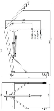 Żuraw hydrauliczny ręczny, paletowy (udźwig: od 270 do 500kg) 5877831