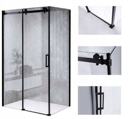 Kabina prysznicowa 100x90 szkło 8mm czarna 23178249