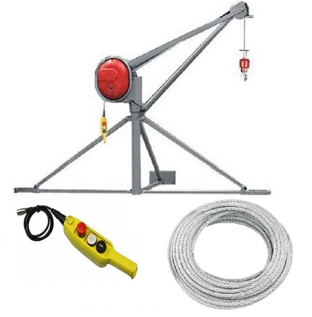 Wciągarka elektryczna linowa budowlana 500kg/30m - do wyboru sterowanie ręczne, lina 08179945