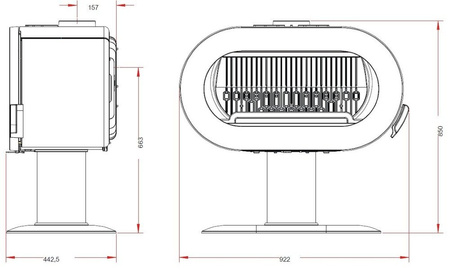 INVICTA Piec wolnostojący 10kW Fifty Arche (wylot spalin: 150mm, kolor: emalia czerwona) - spełnia anty-smogowy EkoProjekt 86868884