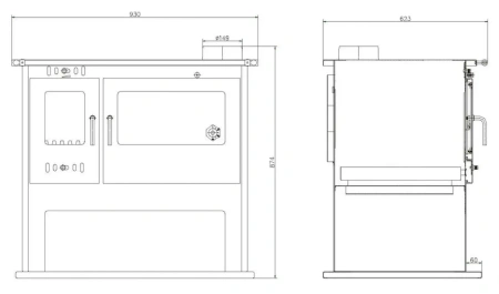 Piec kominek wolnostojący kuchnia, angielka 10,5kW z piekarnikiem, bez płaszcza wodnego - spełnia anty-smogowy EkoProjekt 48280118