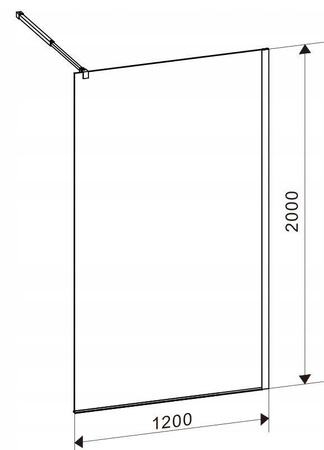 Ścianka prysznicowa 120 cm asymetryczna kratka szkło 8mm 23179604