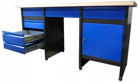 Stół warsztatowy, blat 40mm (wymiary: 1700x600x840 mm) - do wybou kolor: czerwony lub niebieski 18376599