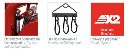 Wciągarka elektryczna linowa budowlana + lina 70m + sterownik z kablem 3m bez ramia roboczego i masztu (udźwig: 80 kg) 08126411