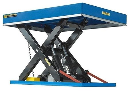 Podnośnik, podest nożycowy (udźwig: 2000 kg, wymiary platformy: 2250x1200 mm, wysokość podnoszenia min/max: 300-1900 mm, moc: 2,3kW) 01872710