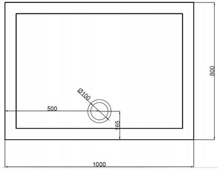 Brodzik slim prostokątny 100x80 akryl gruby + syfon 23178207