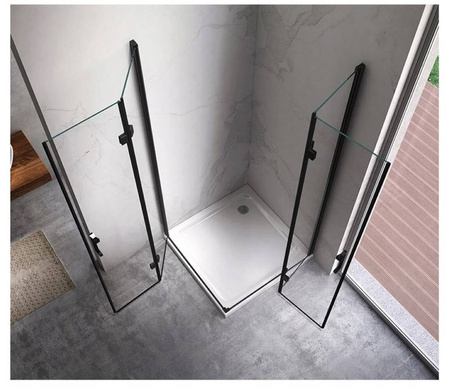 Kabina prysznicowa 80x80  black składana 6mm 23178210