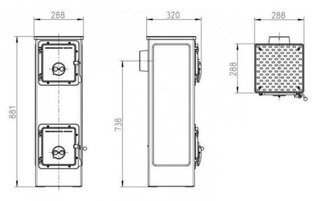 Piec wolnostojący 2,5-7,5kW na drewno i węgiel (wylot spalin: tył) - spełnia anty-smogowy EkoProjekt 88869077
