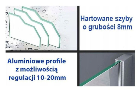 Kabina prysznicowa 120x80 jakość mocna szkło 8mm 23178205