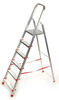 Drabina domowa 6 stopniowa, czerwona (wysokość robocza: 3,19m) 99674638